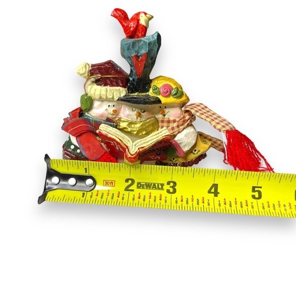 Kurt Adler Snowtown Figurine Snowfolk Loving Couple & Kid Snowmen - Picture 11 of 13